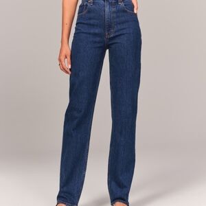 Abercrombie High Rise Blue Straight Jeans